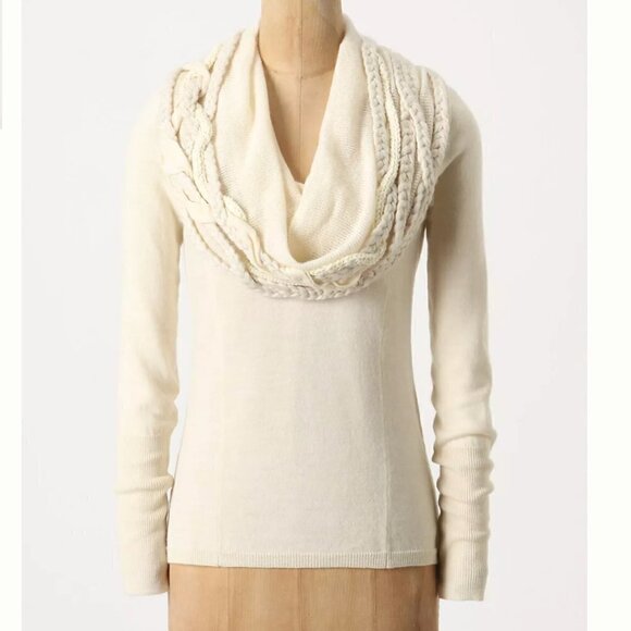 Angel of the North Iced Garland Cowlneck Sweater Cream - Picture 1 of 12